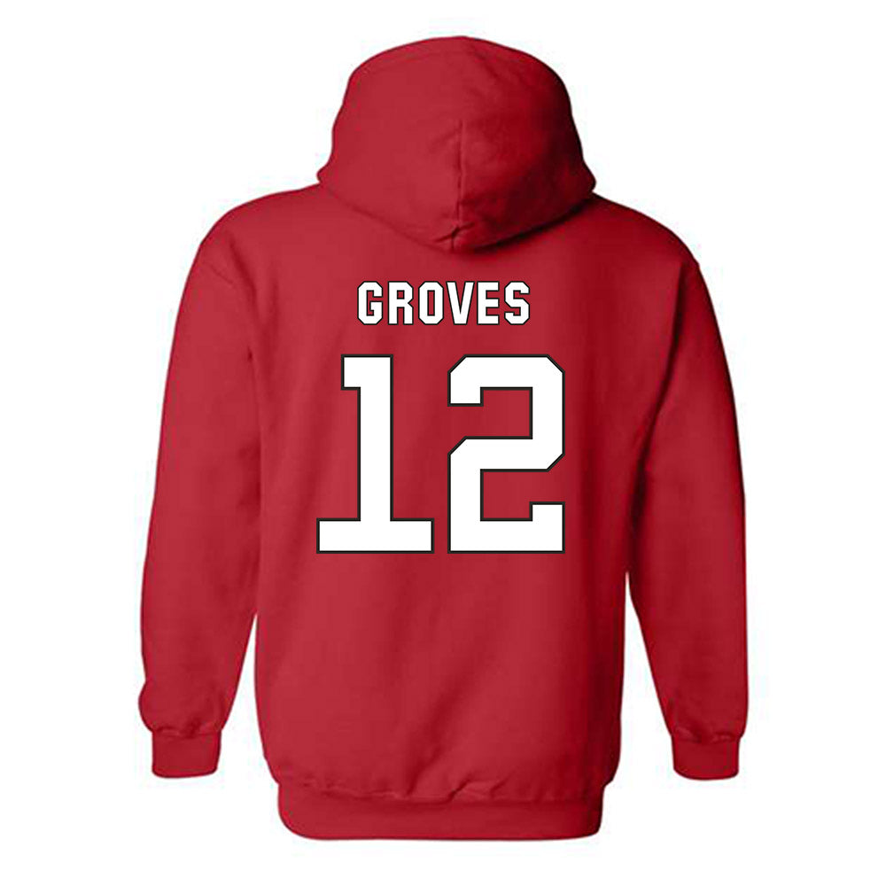 NC State - NCAA Football : Elijah Groves - Replica Shersey Hooded Sweatshirt-1