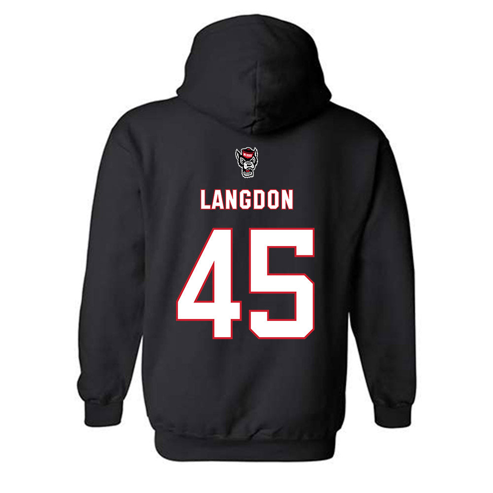 NC State - NCAA Men's Basketball : Colt Langdon - Replica Shersey Hooded Sweatshirt-1