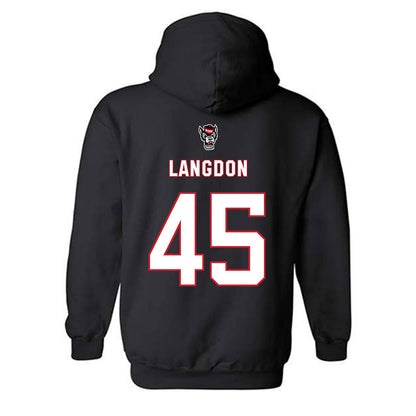 NC State - NCAA Men's Basketball : Colt Langdon - Replica Shersey Hooded Sweatshirt-1