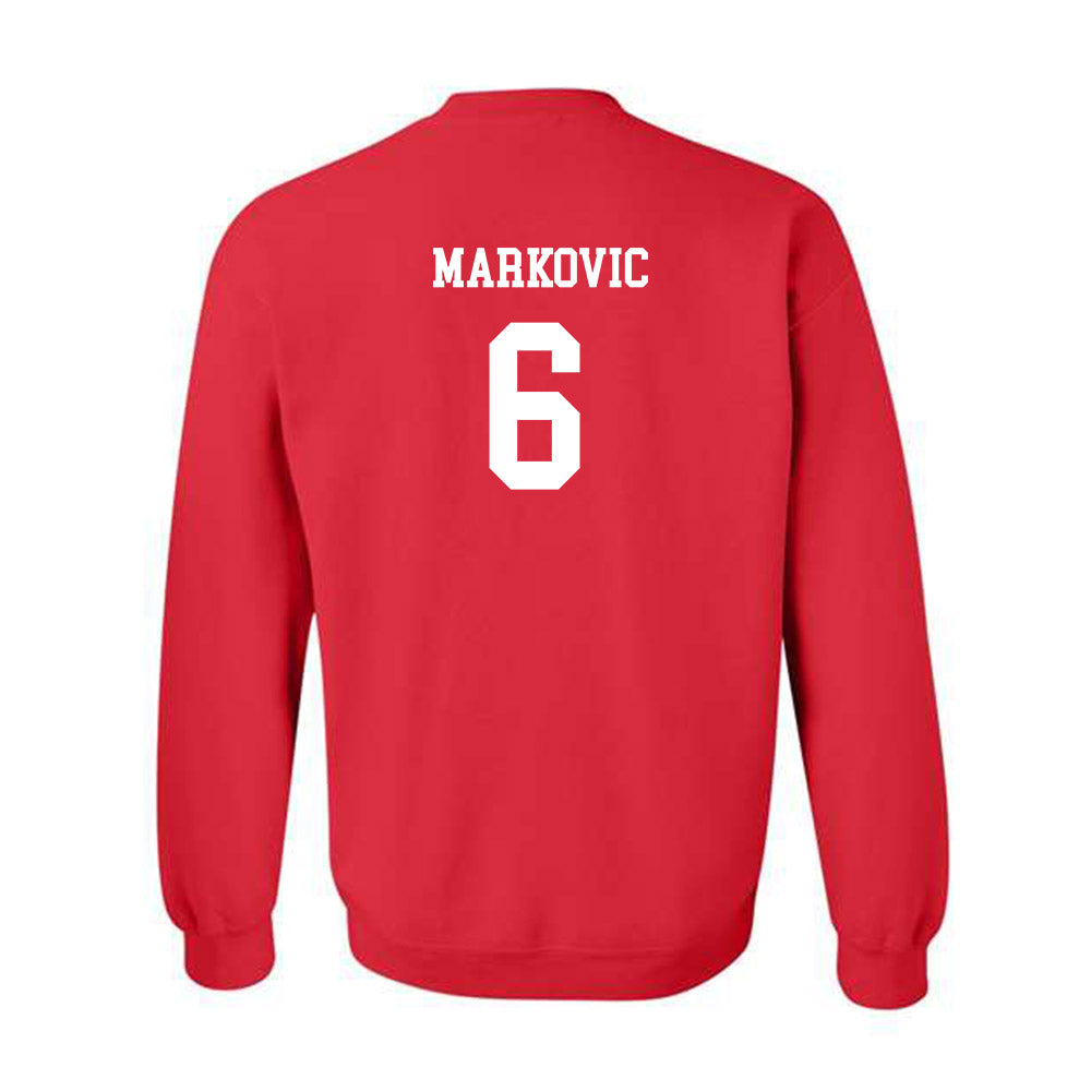 NC State - NCAA Men's Soccer : Nikola Markovic - Replica Shersey Crewneck Sweatshirt-1