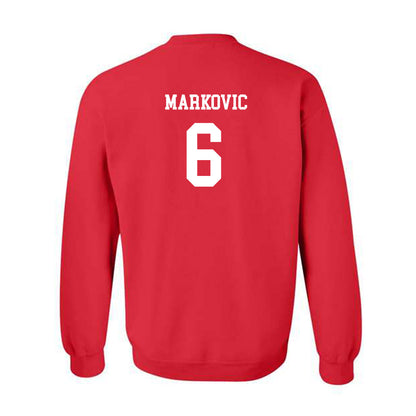 NC State - NCAA Men's Soccer : Nikola Markovic - Replica Shersey Crewneck Sweatshirt-1