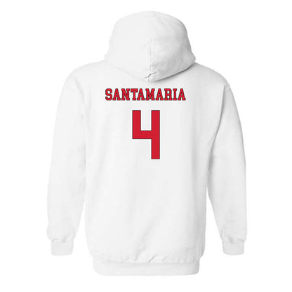 NC State - NCAA Men's Soccer : Carlos Santamaria - Replica Shersey Hooded Sweatshirt-1