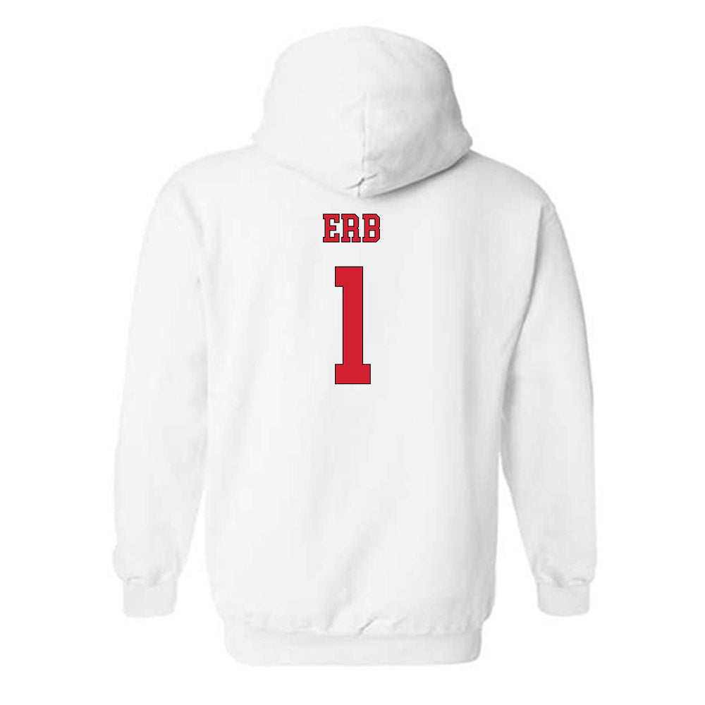 NC State - NCAA Men's Soccer : Logan Erb - Replica Shersey Hooded Sweatshirt-1