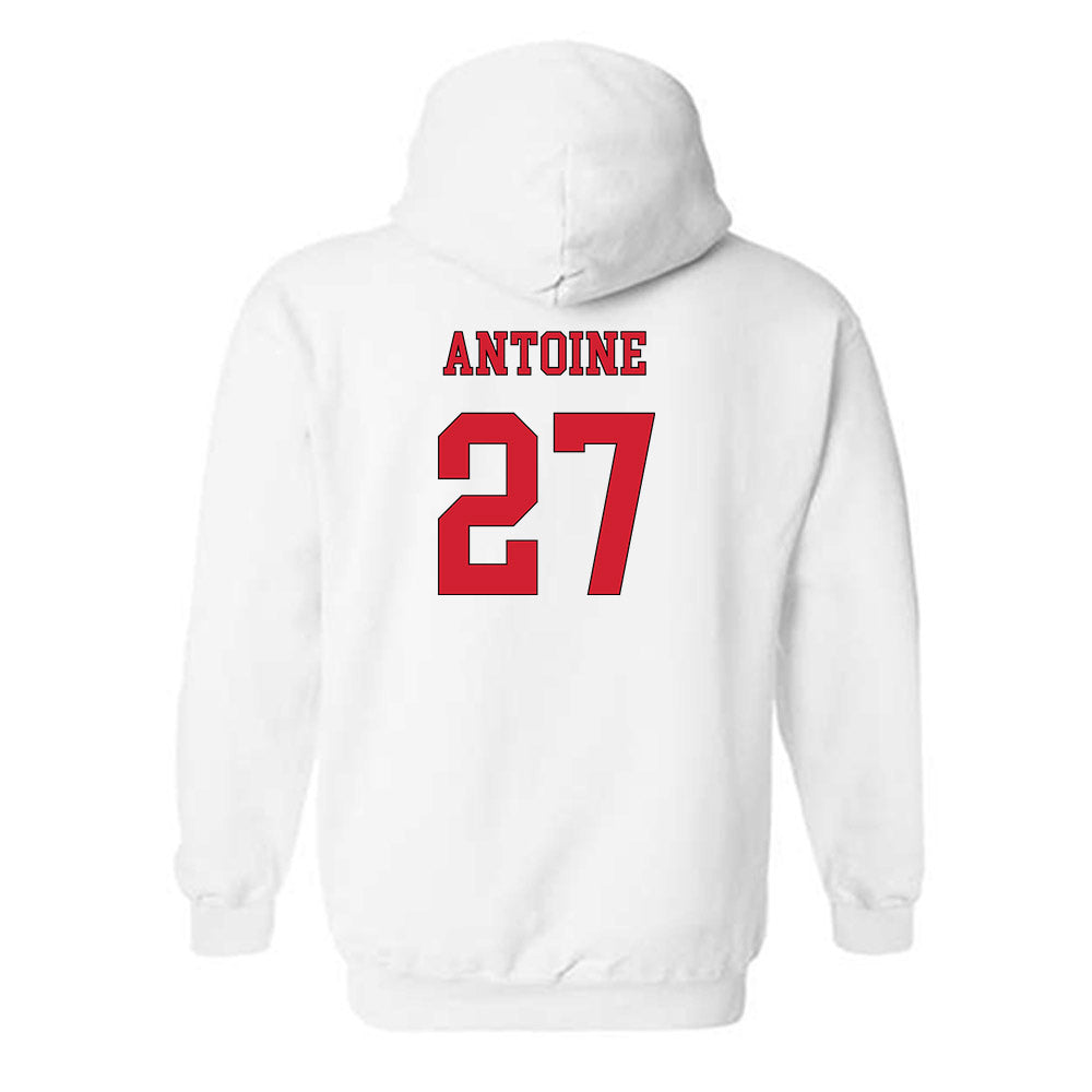 NC State - NCAA Men's Soccer : Nakai Antoine - Replica Shersey Hooded Sweatshirt-1