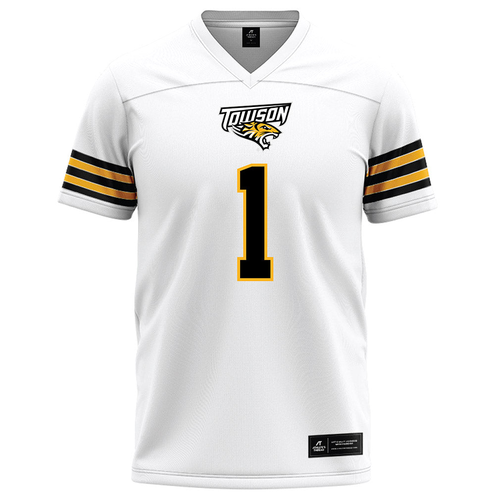 Towson - NCAA Football : Zay Perkins - White Jersey-0