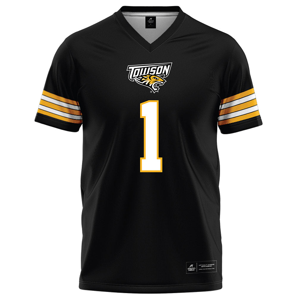 Towson - NCAA Football : Zay Perkins - Black Jersey-0