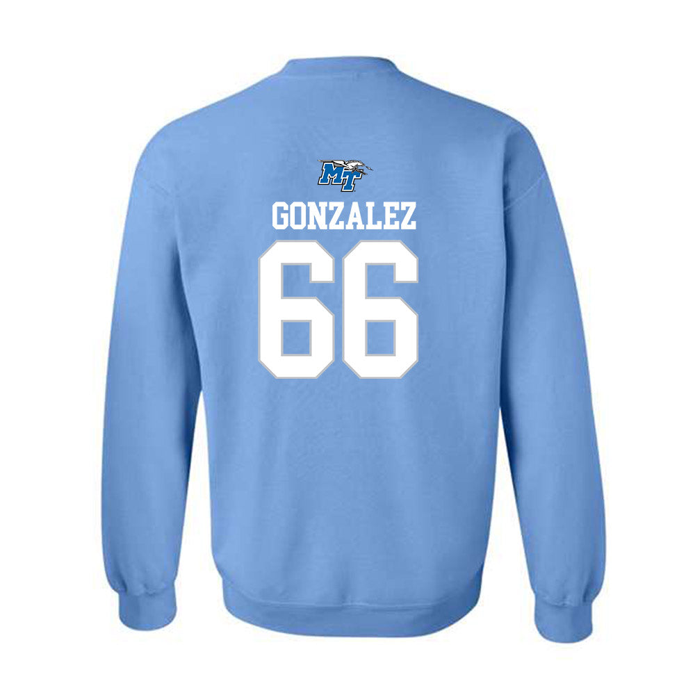 MTSU - NCAA Football : Daniel Gonzalez - Crewneck Sweatshirt Replica Shersey