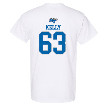 MTSU - NCAA Football : Wilson Kelly - White Replica Shersey Short Sleeve T-Shirt