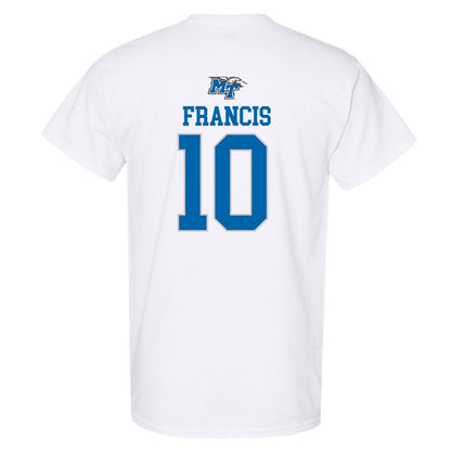 MTSU - NCAA Football : Drew Francis - White Replica Shersey Short Sleeve T-Shirt