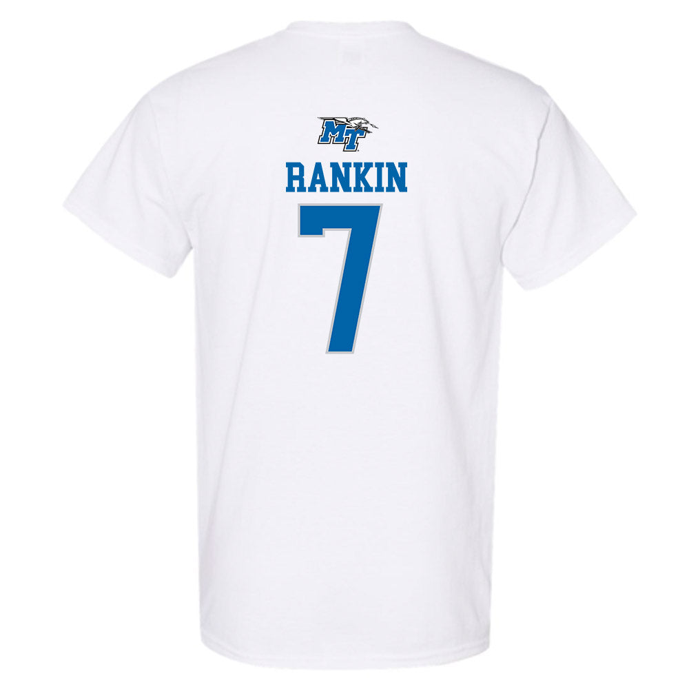 MTSU - NCAA Football : Zeke Rankin - White Replica Shersey Short Sleeve T-Shirt