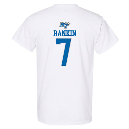 MTSU - NCAA Football : Zeke Rankin - White Replica Shersey Short Sleeve T-Shirt