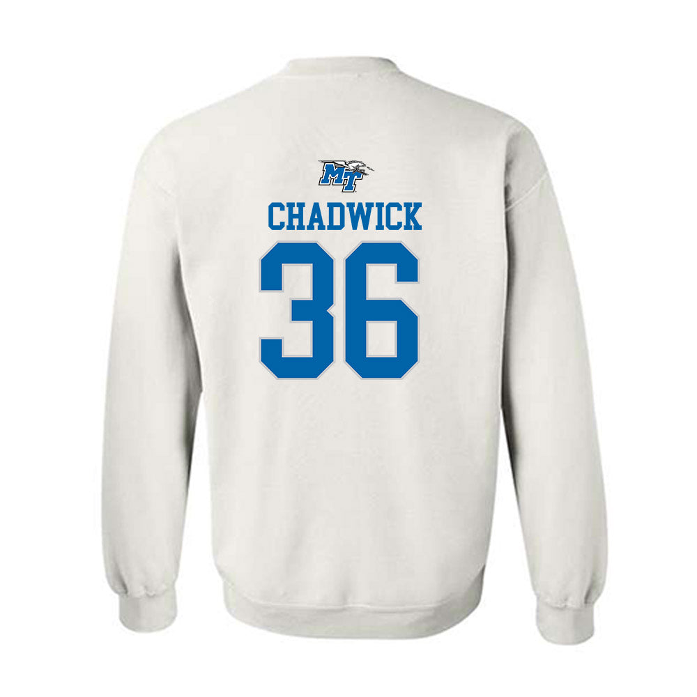 MTSU - NCAA Football : Justus Chadwick - White Replica Shersey Sweatshirt