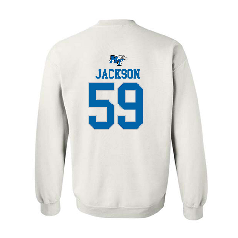 MTSU - NCAA Football : Jacob Jackson - White Replica Shersey Sweatshirt