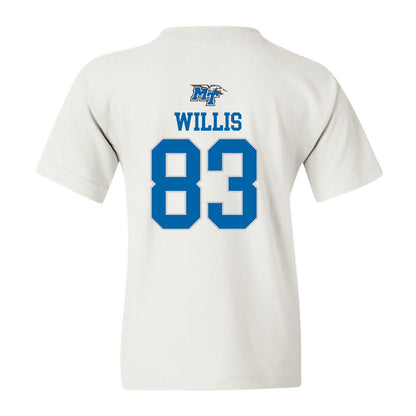 MTSU - NCAA Football : Holden Willis - White Replica Shersey Youth T-Shirt