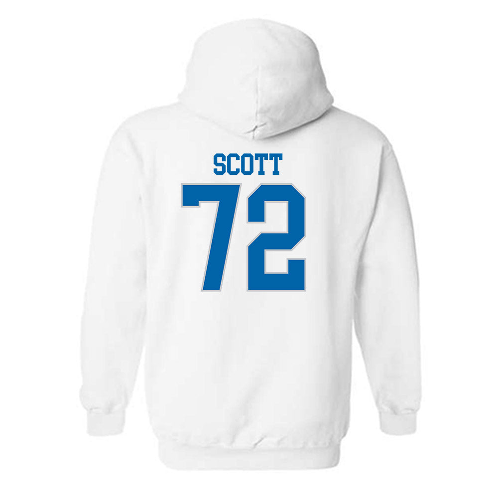 MTSU - NCAA Football : Morgan Scott - White Replica Shersey Hooded Sweatshirt