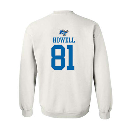 MTSU - NCAA Football : Mitchell Howell - White Replica Shersey Sweatshirt
