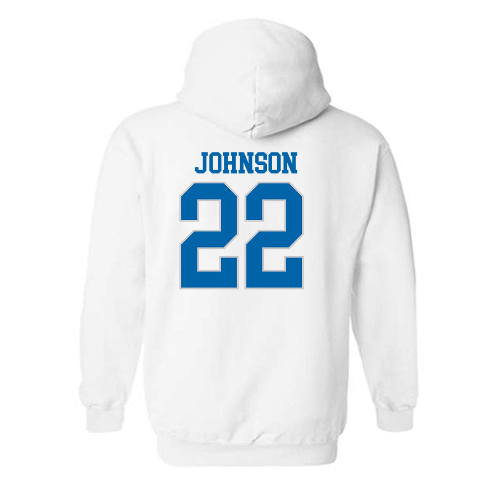 MTSU - NCAA Football : Chris Johnson - White Replica Shersey Hooded Sweatshirt