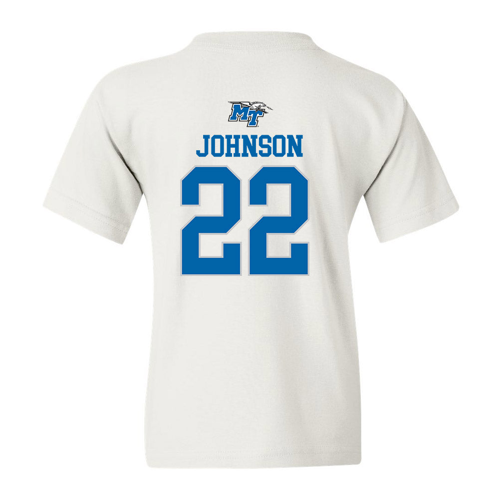 MTSU - NCAA Football : Chris Johnson - White Replica Shersey Youth T-Shirt