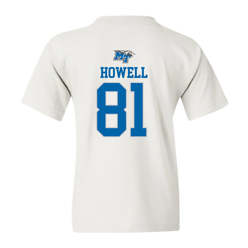 MTSU - NCAA Football : Mitchell Howell - White Replica Shersey Youth T-Shirt