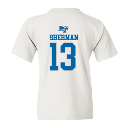 MTSU - NCAA Football : Javonte Sherman - White Replica Shersey Youth T-Shirt