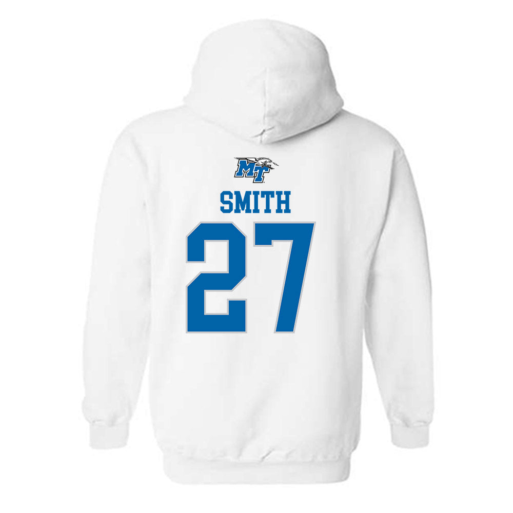 MTSU - NCAA Football : Rickey Smith - White Replica Shersey Hooded Sweatshirt