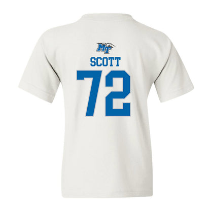 MTSU - NCAA Football : Morgan Scott - White Replica Shersey Youth T-Shirt