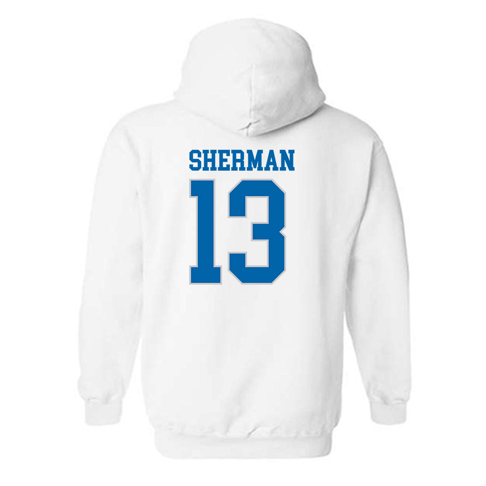 MTSU - NCAA Football : Javonte Sherman - White Replica Shersey Hooded Sweatshirt