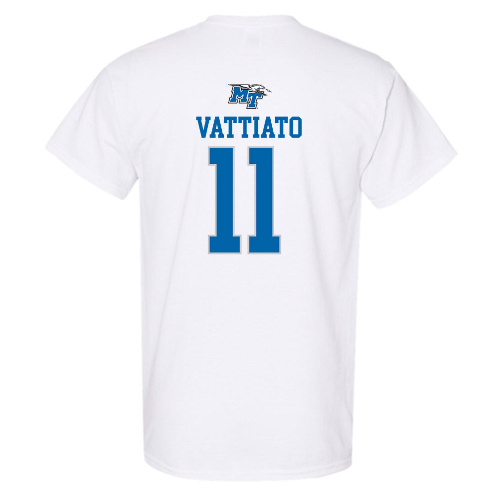 MTSU - NCAA Football : Nicholas Vattiato - White Replica Shersey Short Sleeve T-Shirt