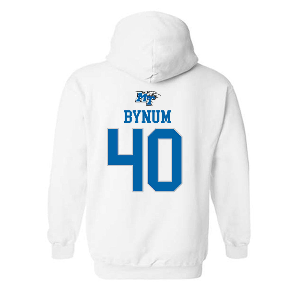 MTSU - NCAA Football : Anthony Bynum - White Replica Shersey Hooded Sweatshirt