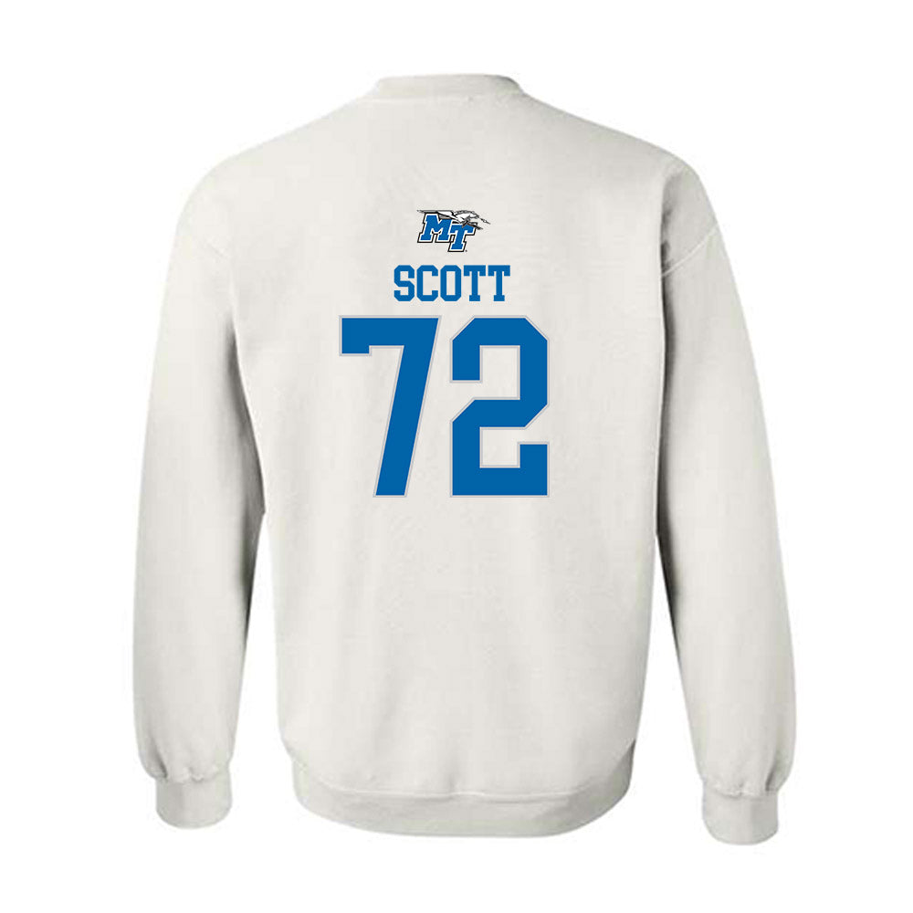 MTSU - NCAA Football : Morgan Scott - White Replica Shersey Sweatshirt