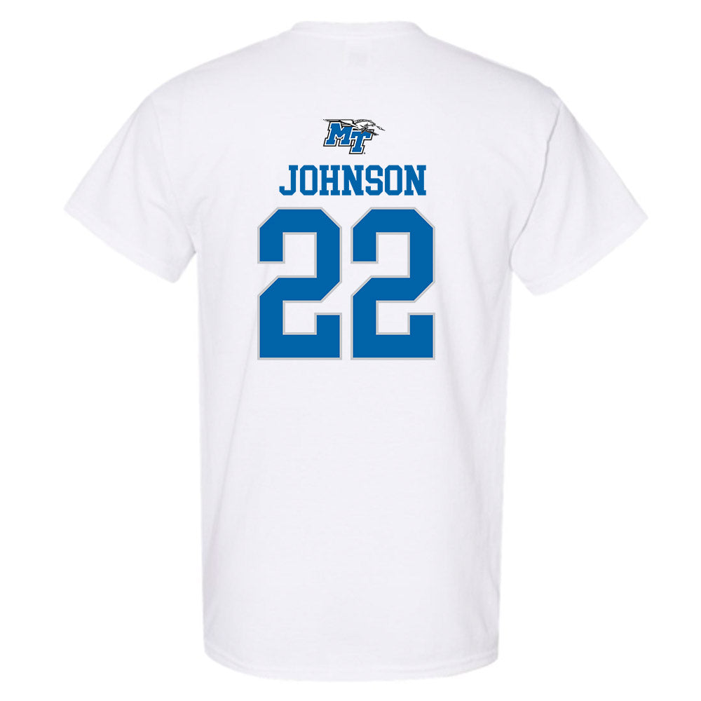 MTSU - NCAA Football : Chris Johnson - White Replica Shersey Short Sleeve T-Shirt