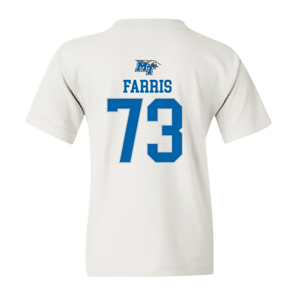 MTSU - NCAA Football : Connor Farris - White Replica Shersey Youth T-Shirt
