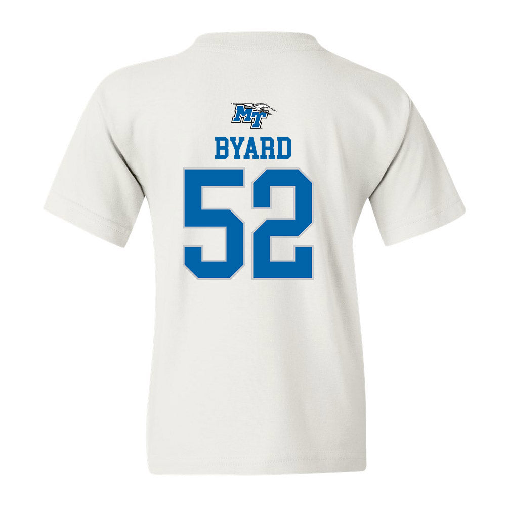 MTSU - NCAA Football : Muaaz Byard - White Replica Shersey Youth T-Shirt