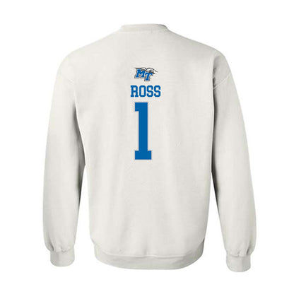 MTSU - NCAA Football : Teldrick Ross - White Replica Shersey Sweatshirt