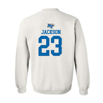 MTSU - NCAA Football : Jalen Jackson - White Replica Shersey Sweatshirt