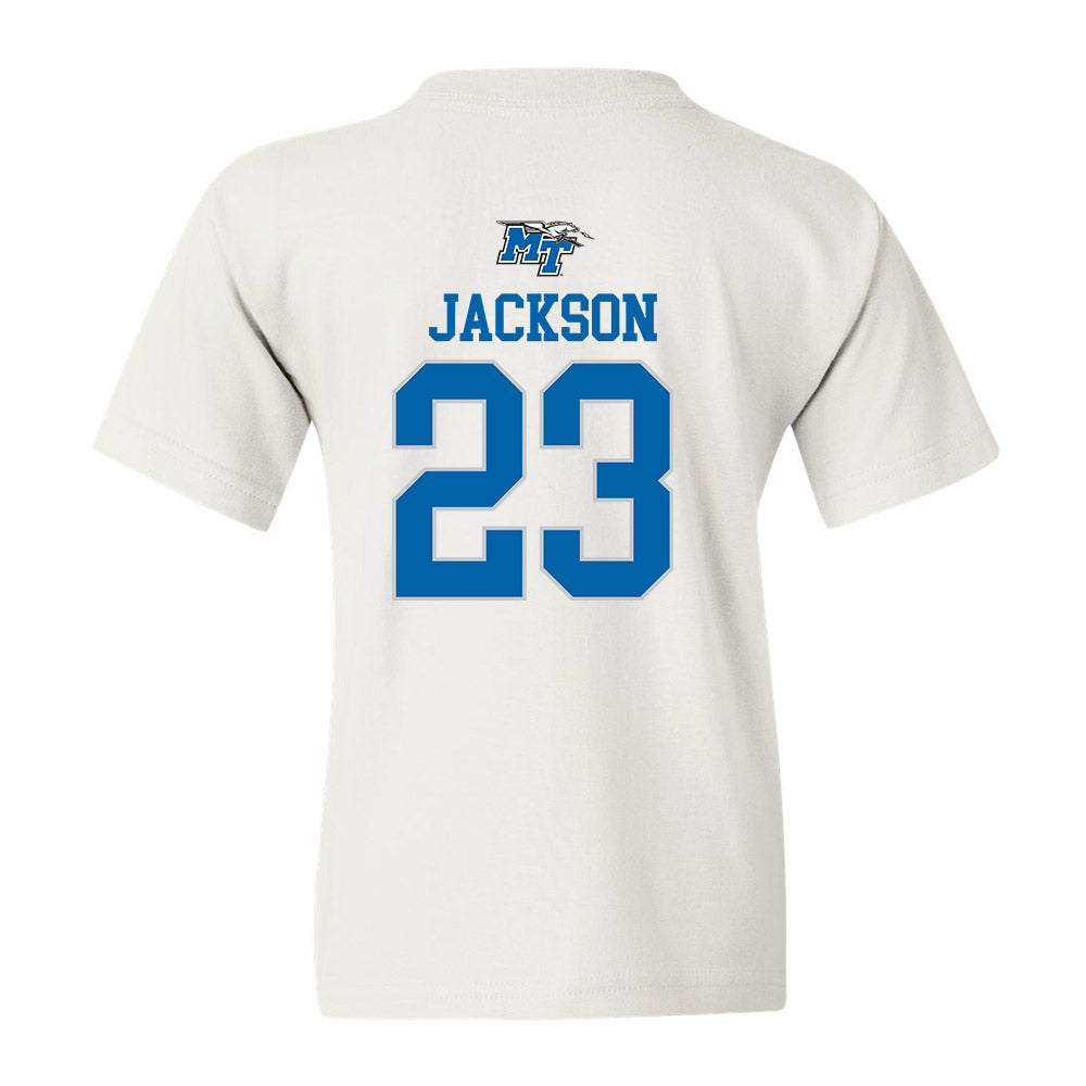 MTSU - NCAA Football : Jalen Jackson - White Replica Shersey Youth T-Shirt