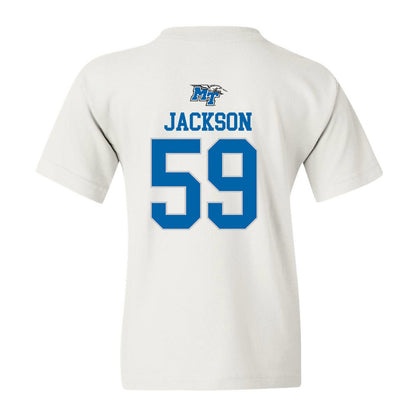 MTSU - NCAA Football : Jacob Jackson - White Replica Shersey Youth T-Shirt