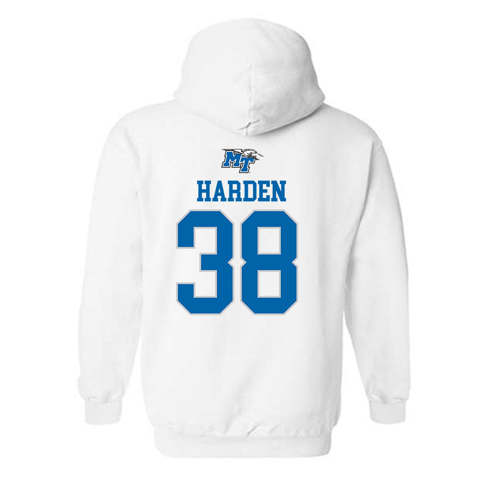 MTSU - NCAA Football : ZaBrien Harden - White Replica Shersey Hooded Sweatshirt