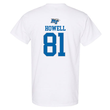 MTSU - NCAA Football : Mitchell Howell - White Replica Shersey Short Sleeve T-Shirt