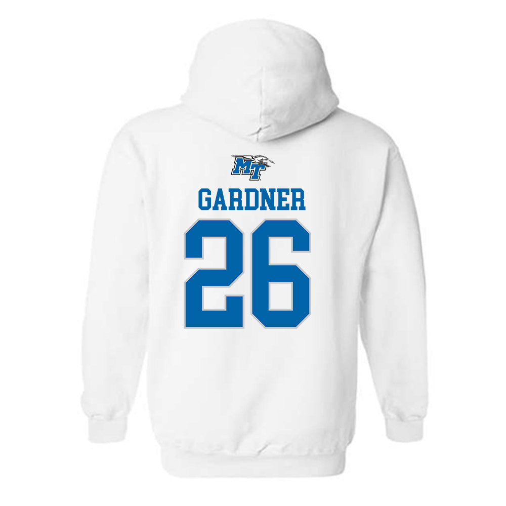 MTSU - NCAA Football : Jayce Gardner - White Replica Shersey Hooded Sweatshirt