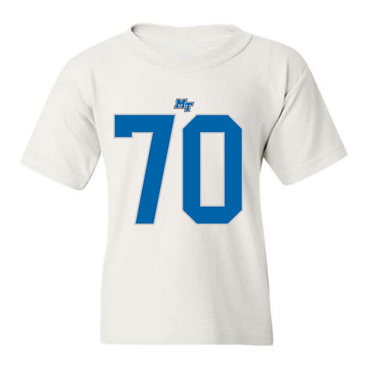 MTSU - NCAA Football : Isaac Rue - White Replica Shersey Youth T-Shirt