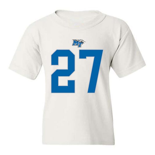 MTSU - NCAA Football : Rickey Smith - White Replica Shersey Youth T-Shirt