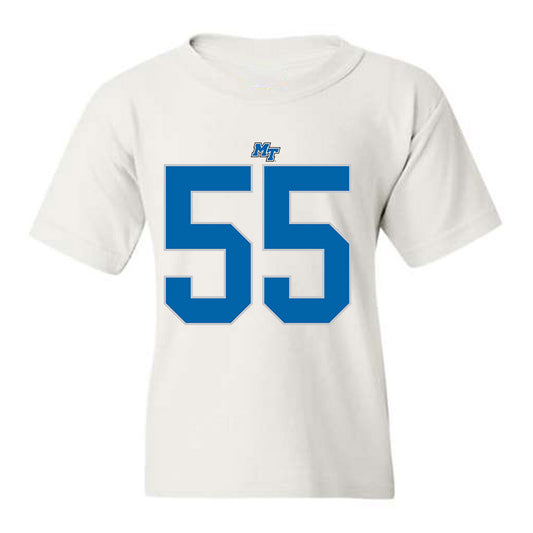 MTSU - NCAA Football : Mateo Guevara - White Replica Shersey Youth T-Shirt