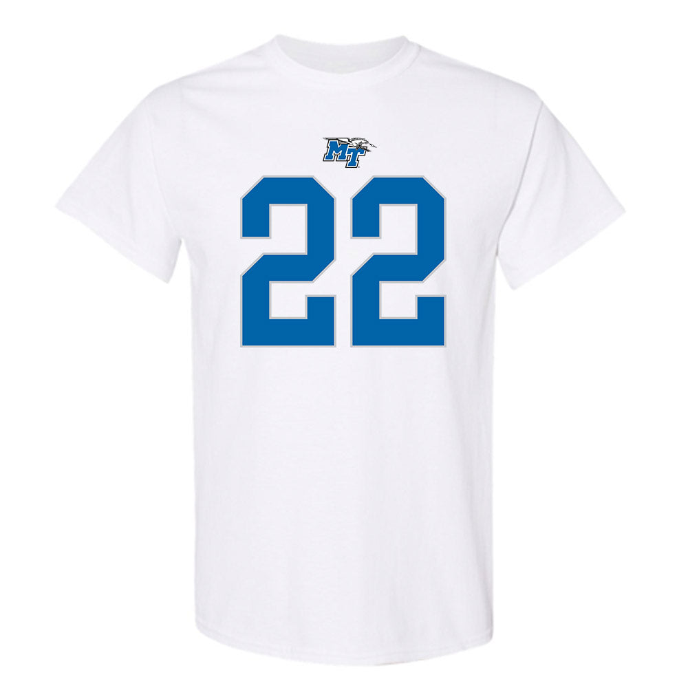 MTSU - NCAA Football : Chris Johnson - White Replica Shersey Short Sleeve T-Shirt