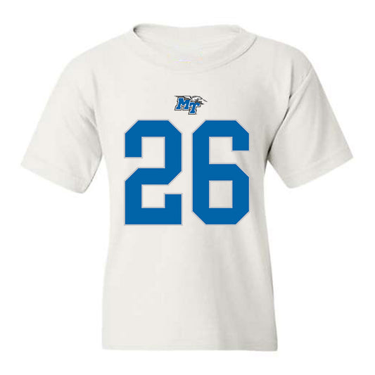 MTSU - NCAA Football : Jayce Gardner - White Replica Shersey Youth T-Shirt
