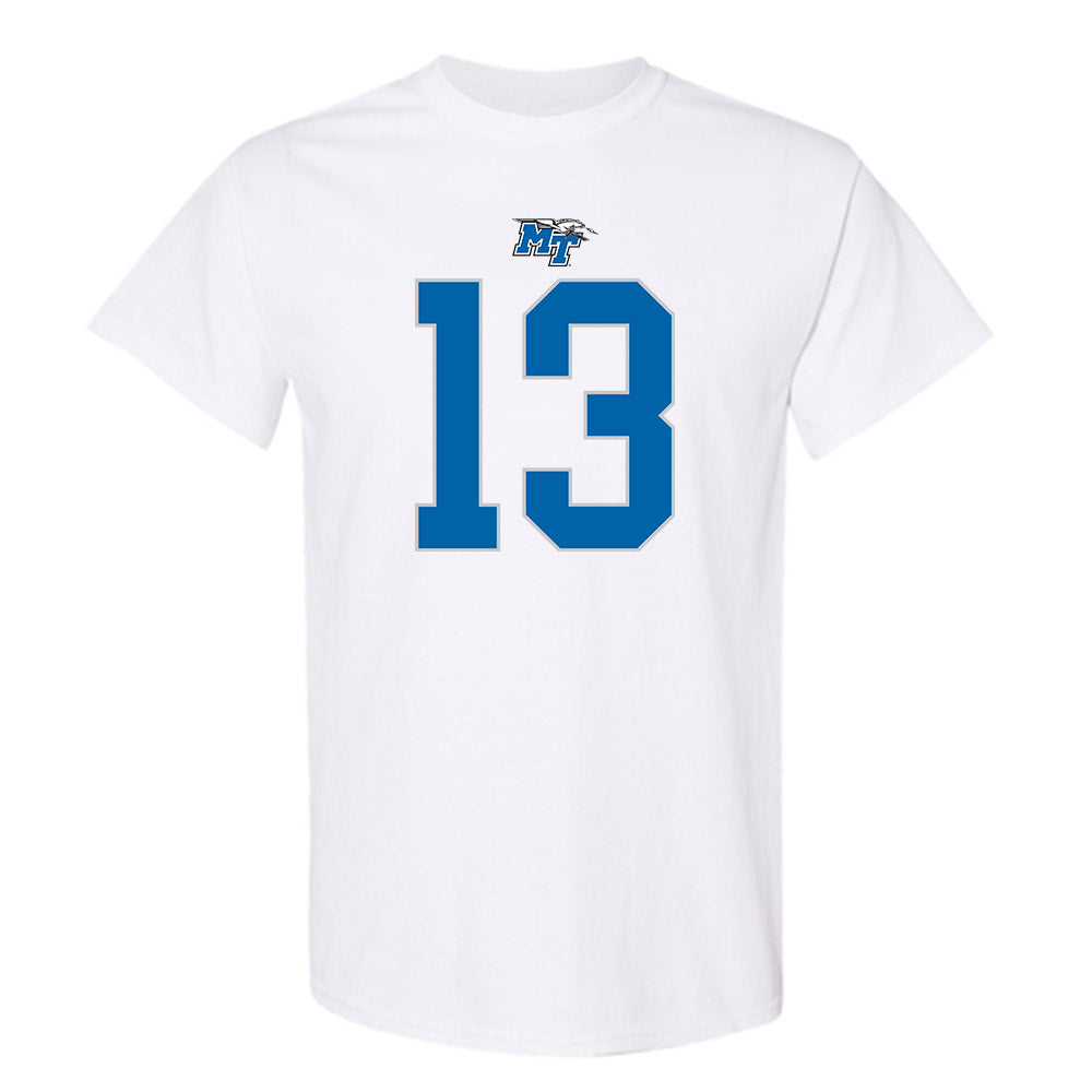 MTSU - NCAA Football : Javonte Sherman - White Replica Shersey Short Sleeve T-Shirt