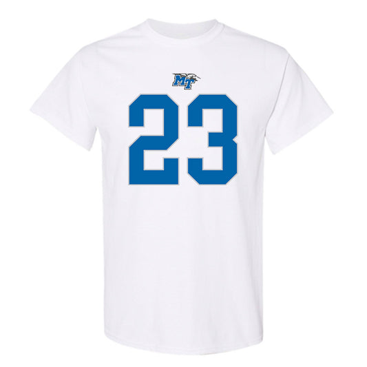 MTSU - NCAA Football : Jalen Jackson - White Replica Shersey Short Sleeve T-Shirt