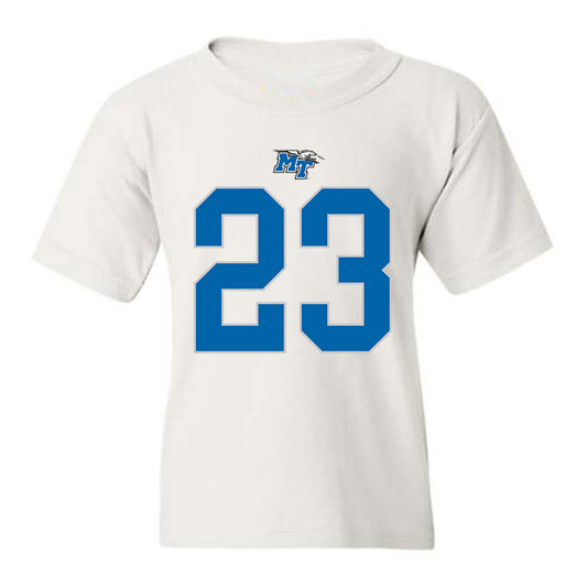 MTSU - NCAA Football : Jalen Jackson - White Replica Shersey Youth T-Shirt