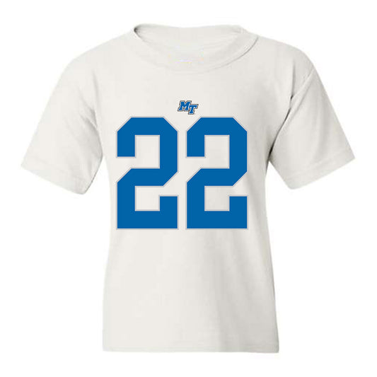 MTSU - NCAA Football : Chris Johnson - White Replica Shersey Youth T-Shirt