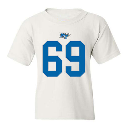 MTSU - NCAA Football : Brody Butler - White Replica Shersey Youth T-Shirt